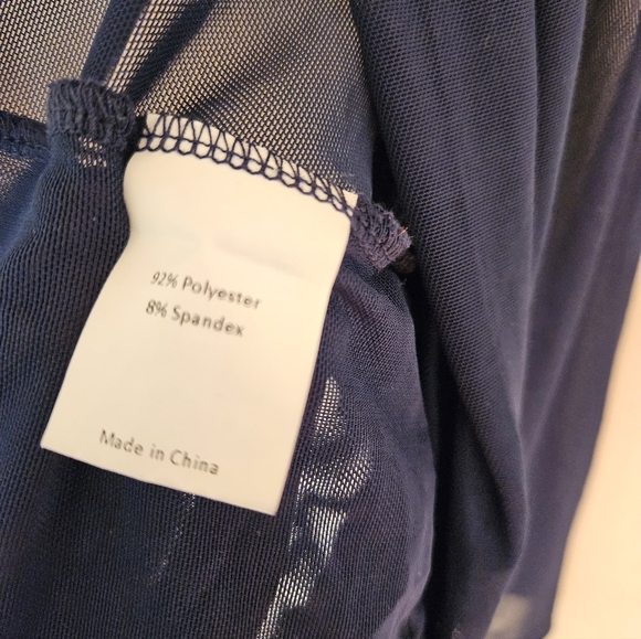NWT Allegra K Formal Dress Shoulder Cover Sheer Women L Navy Blue Cinch Detail - Picture 4 of 7